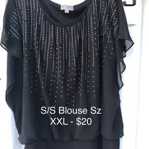 Macys JM Collection Black short sleeve blouse XXL
